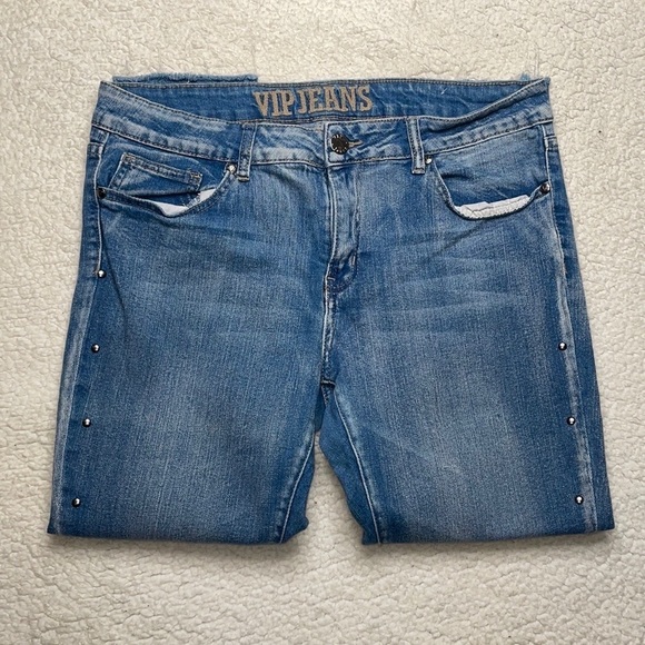 VIP Jeans Denim Studded Side Raw Hem Size 15 / 16 - Picture 3 of 7
